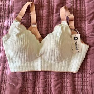 Forlest wire free scalloped edge white bra 3X - NWT